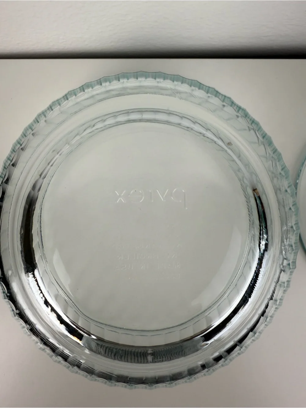 Pyrex Aqua Tint Ribbed Glass Mixing Bowls Set of 2